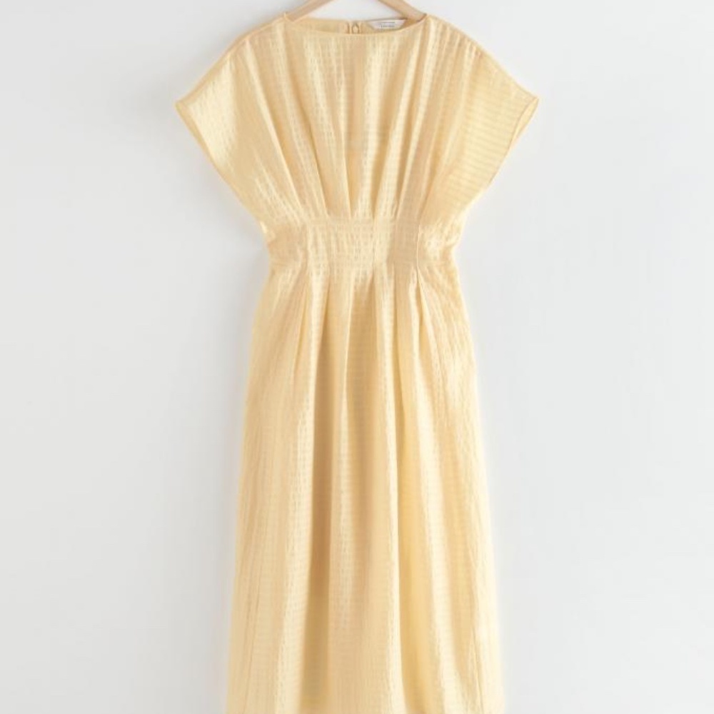 & Other Stories Linen Midi Dress Size 34 beige - Picture 4 of 9